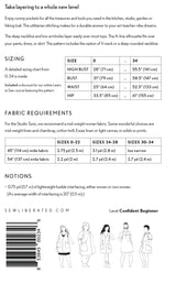 Sew liberated studio tunic pattern back cover