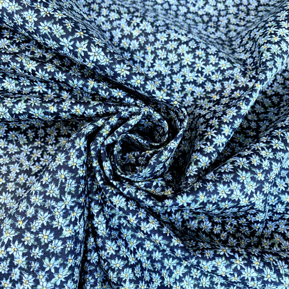 Sewing Room Bessie Blue Cotton Floral Fabric Cu