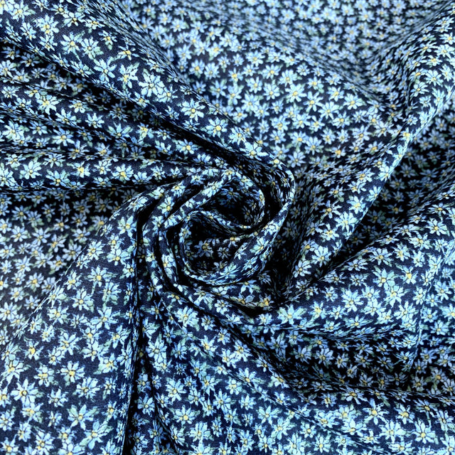Sewing Room Bessie Blue Cotton Floral Fabric Cu