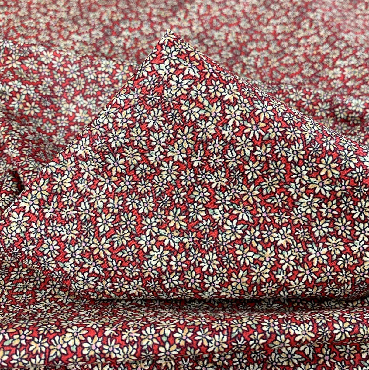 Sewing Room Bessie Red Cotton Floral Fabric Cu
