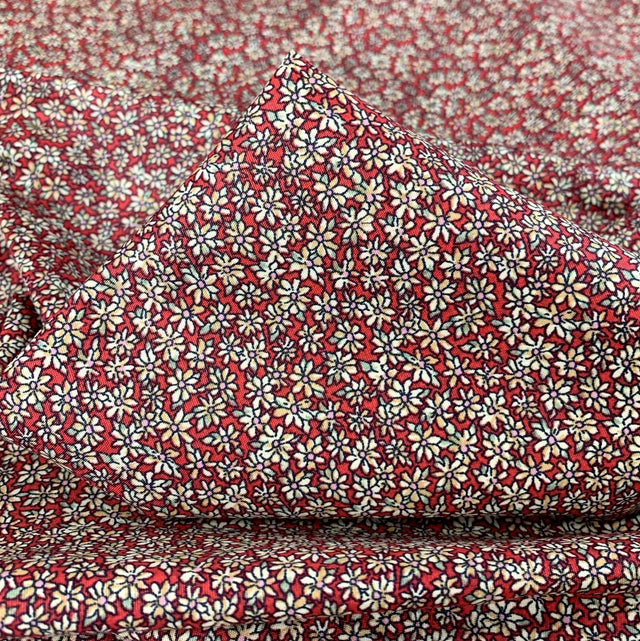Sewing Room Bessie Red Cotton Floral Fabric Cu