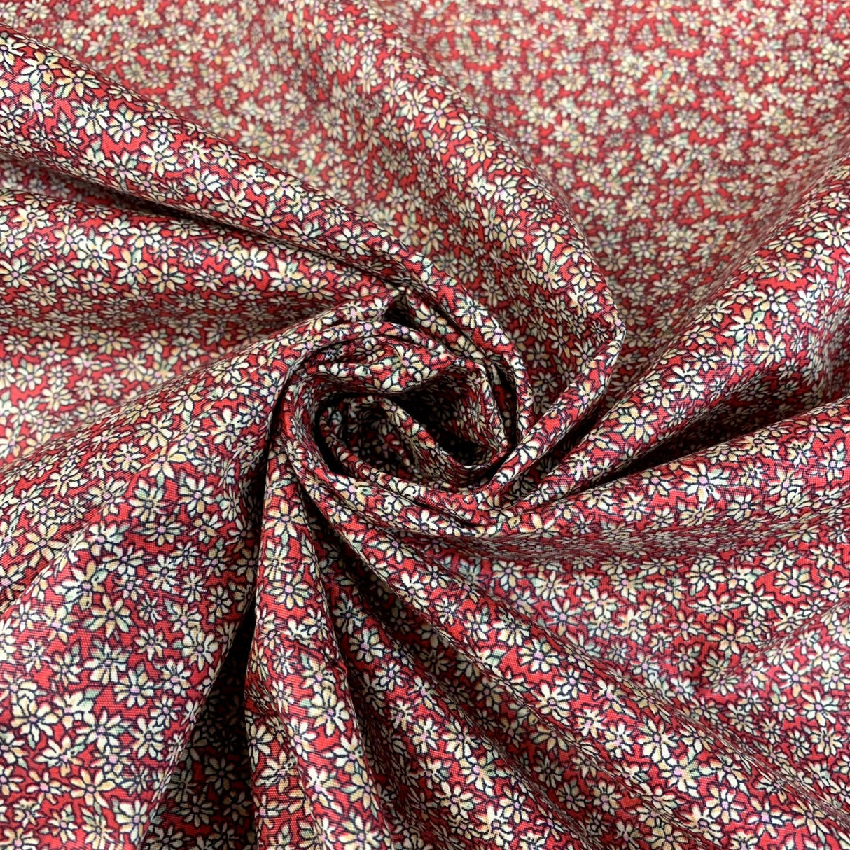 Sewing Room Bessie Red Cotton Floral Fabric Cud