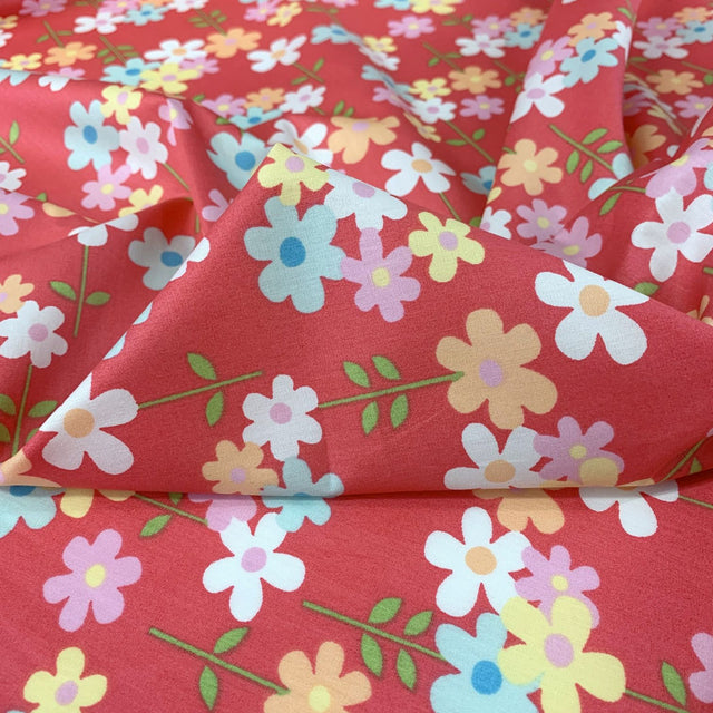 Sewing Room Festival Pink Cotton Floral Fabric Cu