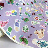 Sewing Room Flower Pot Lilac Cotton Fabric Cu