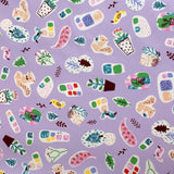 Sewing Room Flower Pot Lilac Cotton Fabric S