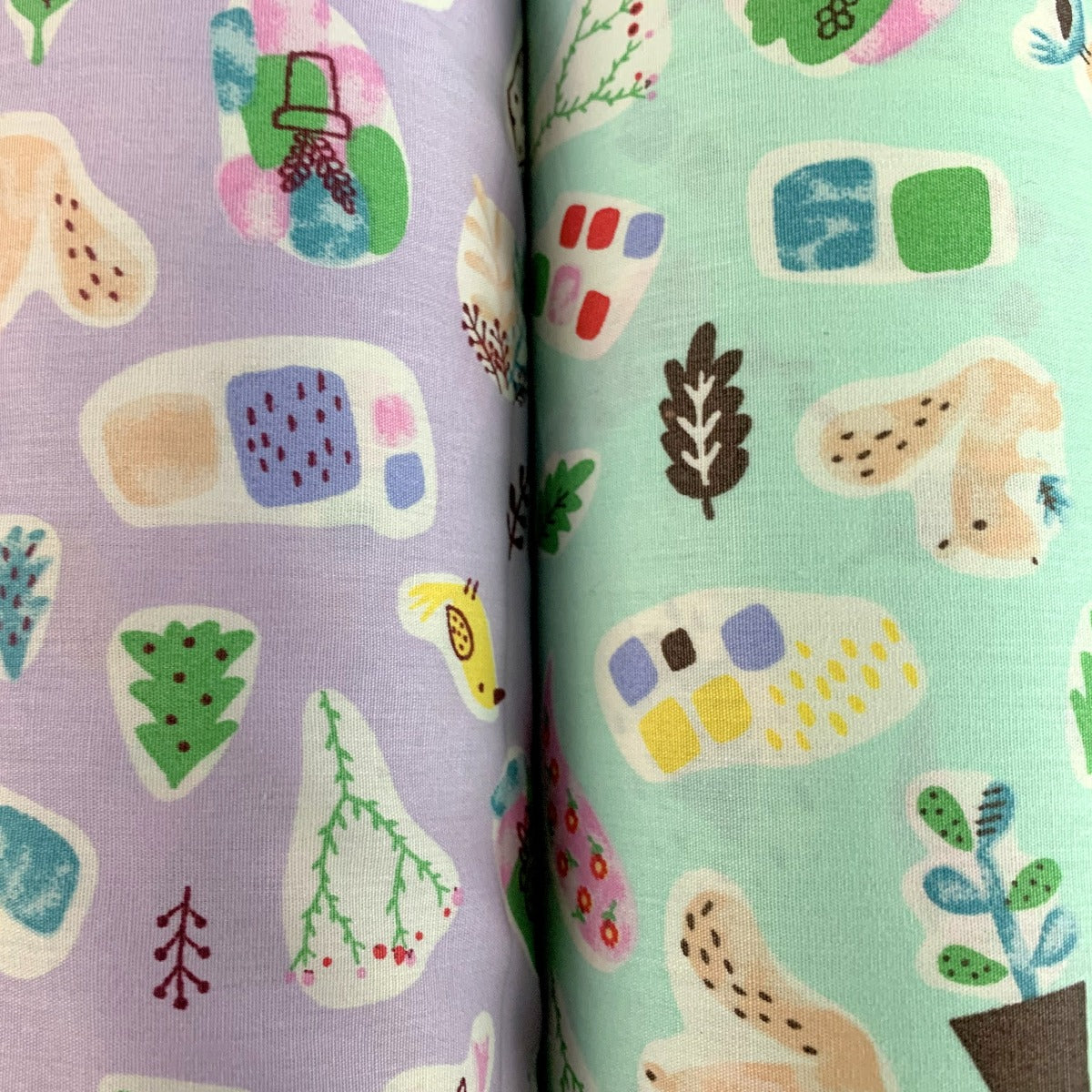 Sewing Room Flower Pot Lilac Mint Cotton Fabric Group C1Abe841 7D41 41De B644 F0C84924B8Ee