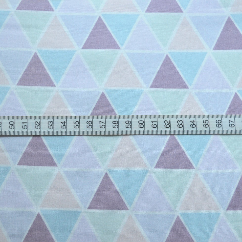 Sewing Room Harlequin Light Pale Colours Trinagle Printed Cotton Fabric S