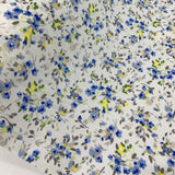 Sewing Room Maisy White Blue Yellow Cotton Floral Fabric R