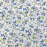 Sewing Room Maisy White Blue Yellow Cotton Floral Fabric S