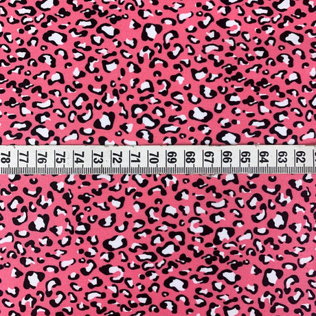 Sewing Room Mars Pink Plain Dyed Cotton Poplin Cheetah Leopard Scale 2