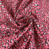 Sewing Room Mars Pink Plain Dyed Cotton Poplin Cheetah Leopard Swirl 2