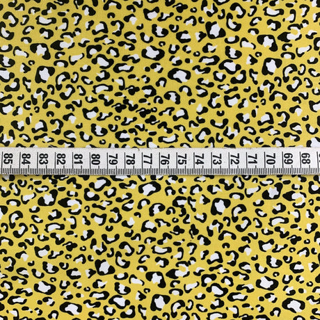 Sewing Room Mars Yellow Plain Dyed Cotton Poplin Cheetah Leopard Scale 2
