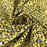 Sewing Room Mars Yellow Plain Dyed Cotton Poplin Cheetah Leopard Swirl 2