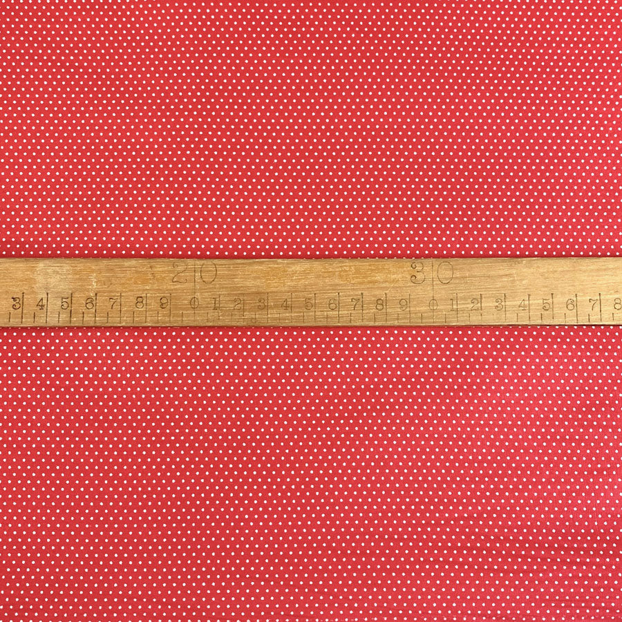 Sewing Room Micro Dot Red Bright Micro Dots Tiny Crafty Spot Cotton Poplin Dress Craft Fabric Scale Fabric Photo