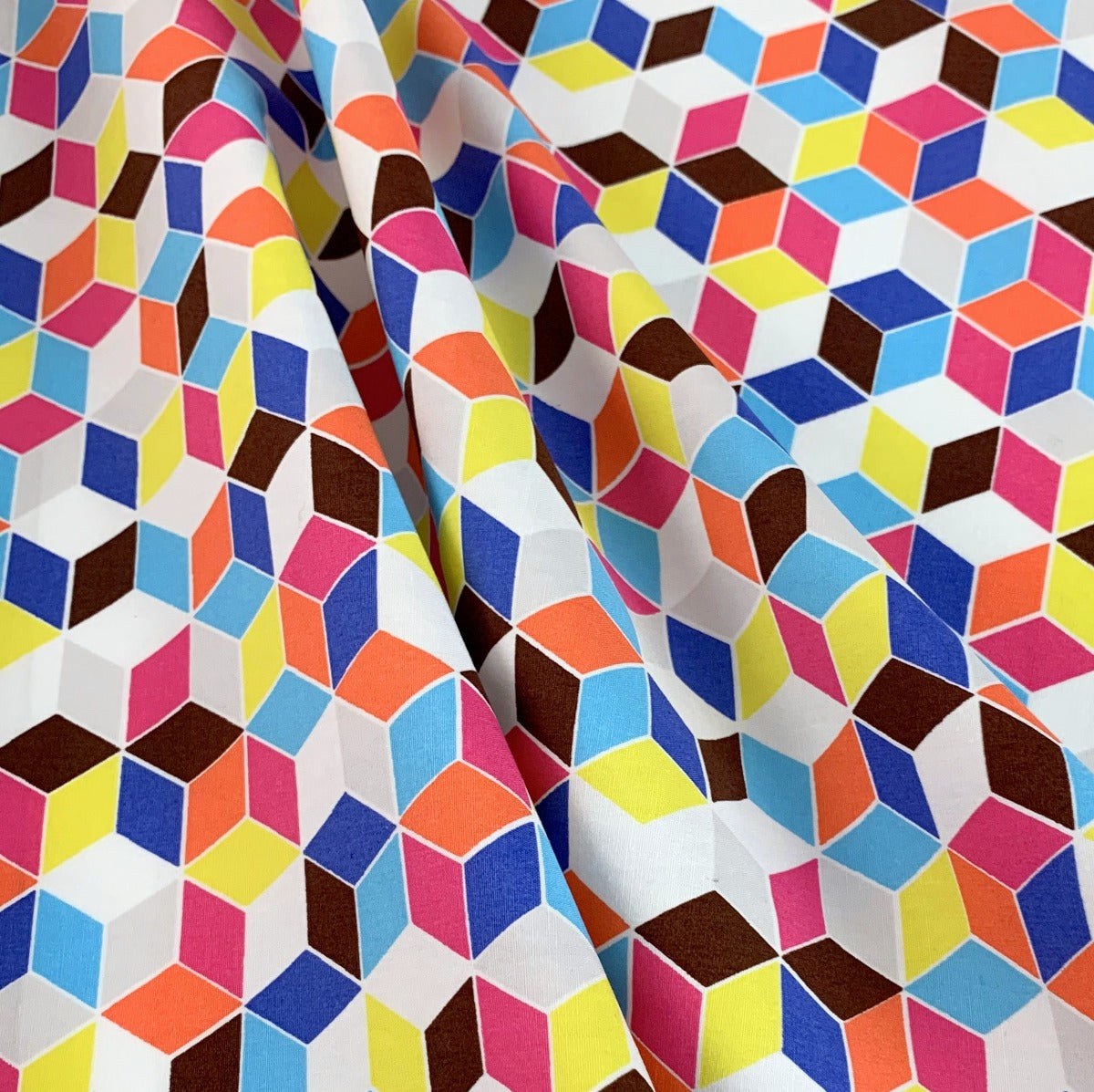 Sewing Room Multi Cube Cotton Fabric Cud1