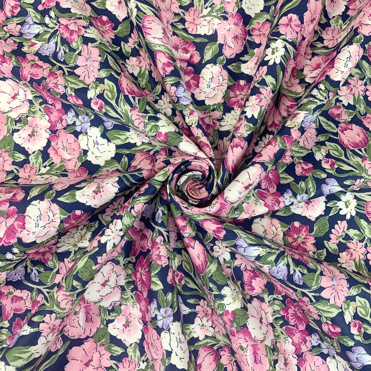 Sewing Room Rose Pink Floral Pattern Swirl