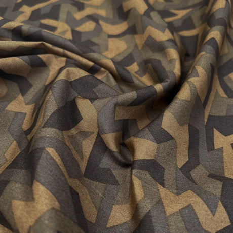 Sewing Room Geo Camo Abstract Print Cotton Poplin Dress Fabric