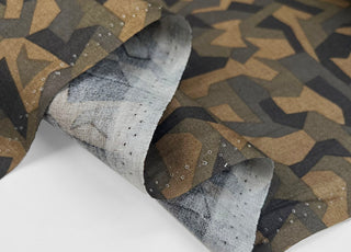 Sewing Room Geo Camo Abstract Print Cotton Poplin Dress Fabric Fold