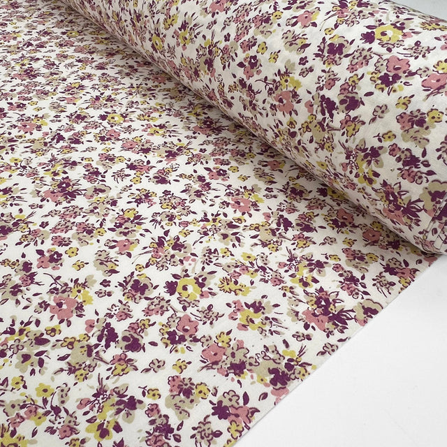 Sewing Room Meadow Cream Floral Cotton Poplin Dress Fabric