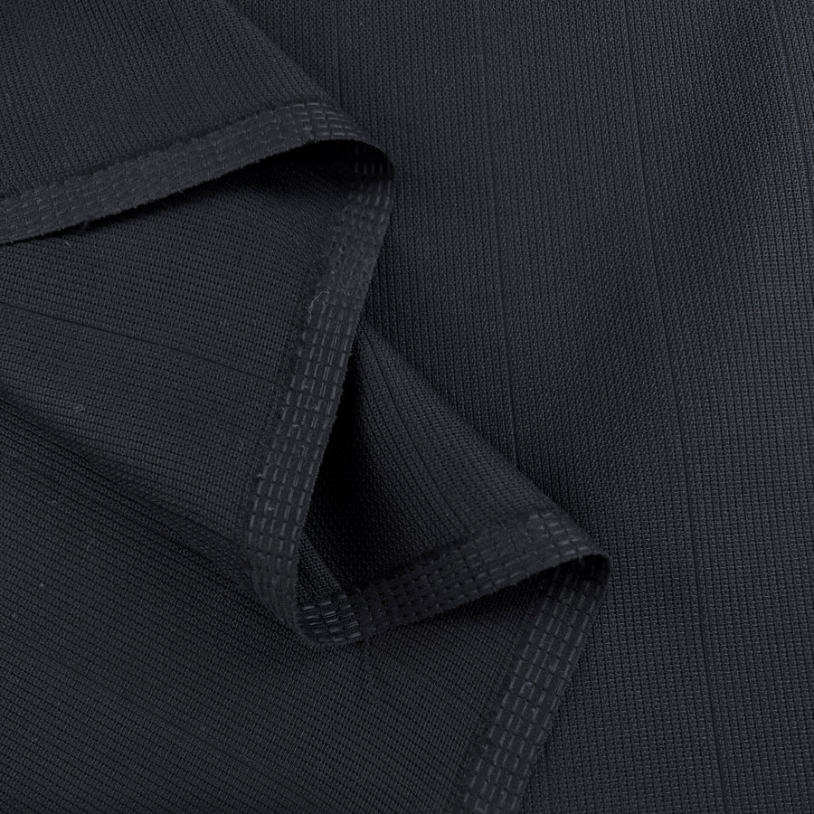 Shadowlands Dark Navy Heavy Cotton Mesh Stripe Swiss Woven Fabric Fold