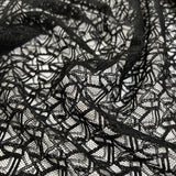 Sicilian Fiesta Cotton Polyester Black Lace Net Geometric Dress Fabric