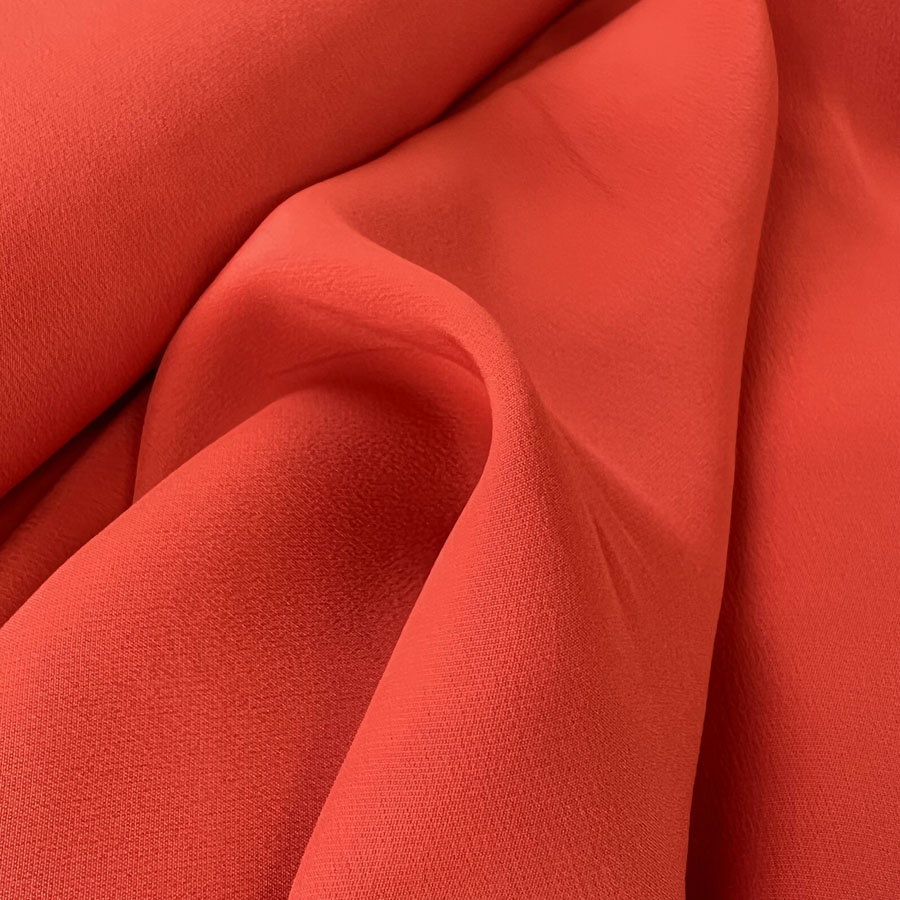 Silk Acetate Dress Fabric Danbury Crepe Scarlet Close Up