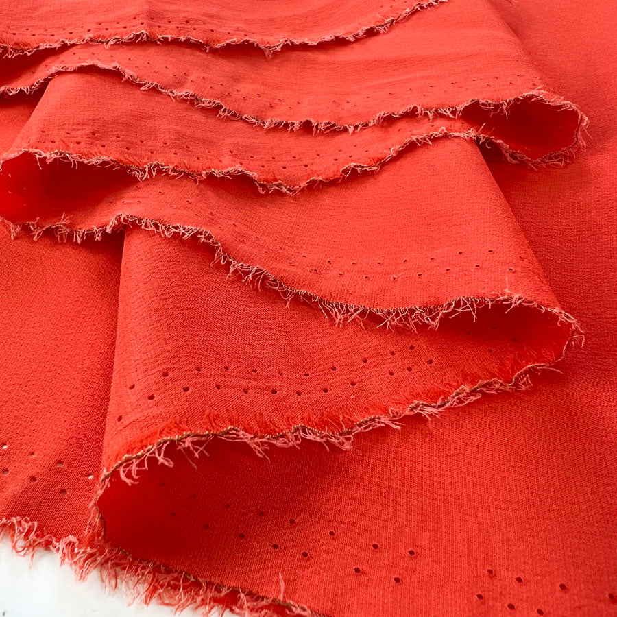 Silk Acetate Dress Fabric Danbury Crepe Scarlet Fold