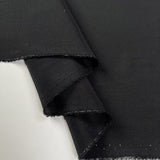 Silk Crepe De Chine Black Italian Ex Designer Plain Woven Deadstock Dress Fabric Fold