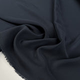 Silk Crepe De Chine Charcoal Italian Ex Designer Plain Woven Deadstock Dress Fabric