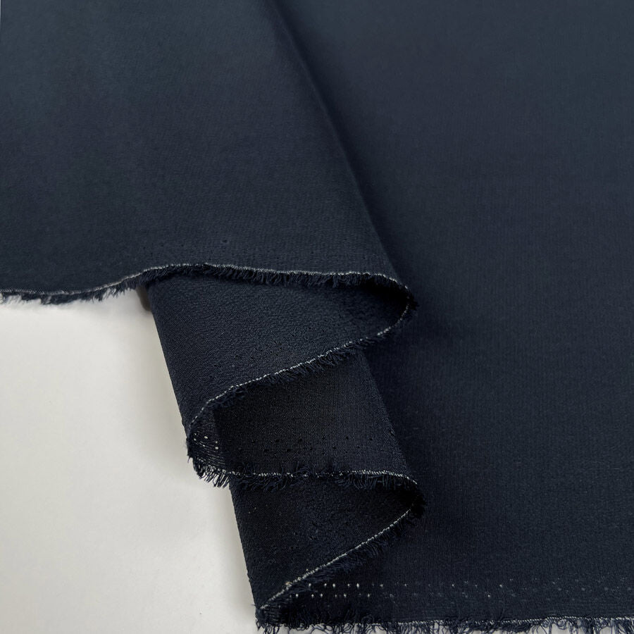 Silk Crepe De Chine Charcoal Italian Ex Designer Plain Woven Deadstock Dress Fabric Fold