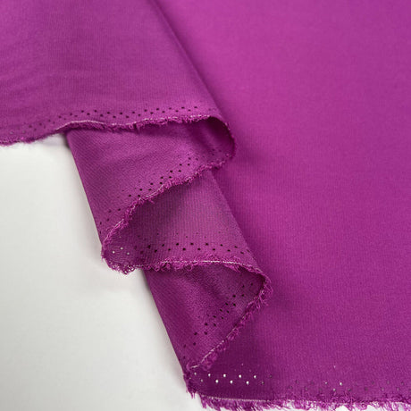 Silk Crepe De Chine Fuchsia Italian Ex Designer Plain Woven Deadstock Dress Fabric Fold