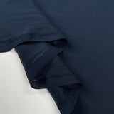 Silk Crepe De Chine Navy Italian Ex Designer Plain Woven Deadstock Dress Fabric Fold