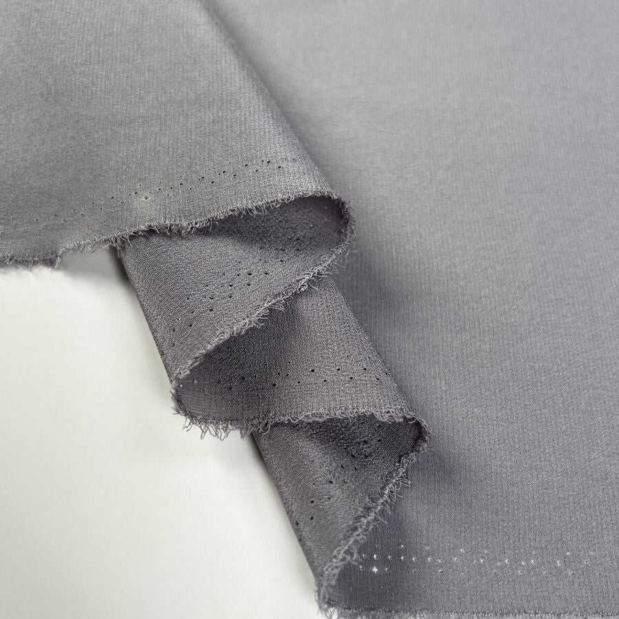 Silk Crepe De Chine Pale Grey Italian Ex Designer Plain Woven Deadstock Dress Fabric Fold
