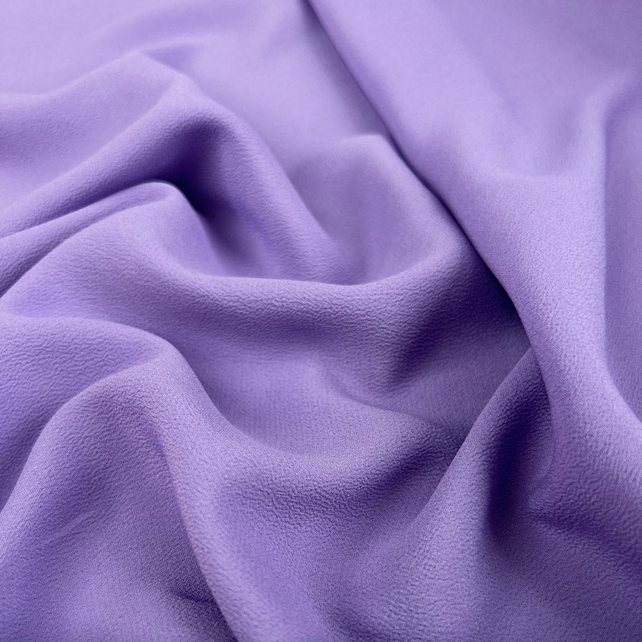 Silk Crepe Lilac Purple Acetate Italian Drape Dress Fabric