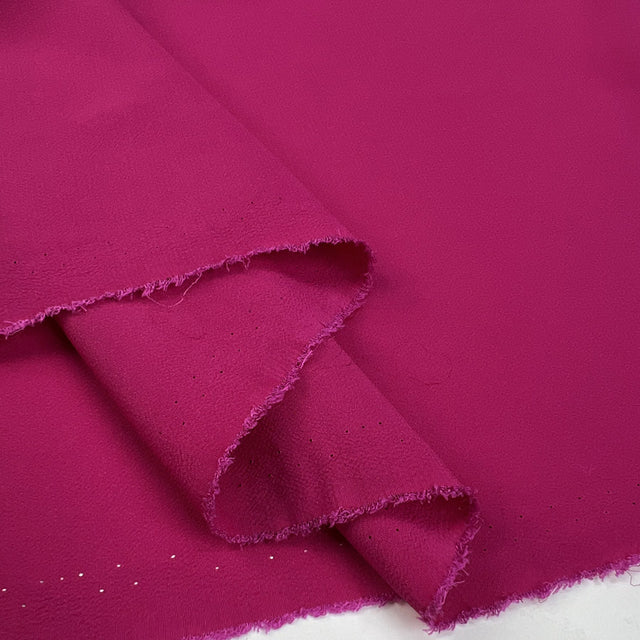 Silk Plus Fuchsia Pink Acetate Italian Lightweight Plain Woven Dress Fabric Fold