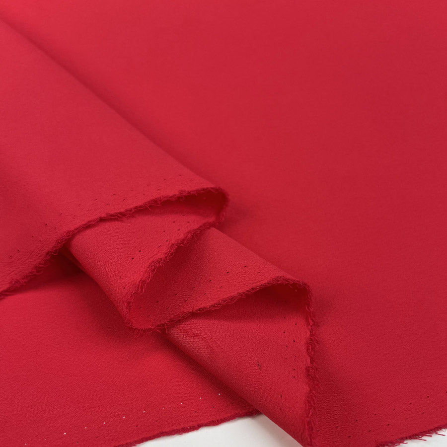 Silk Plus Red Acetate Italian Lightweight Plain Woven Dress Fabric Fold