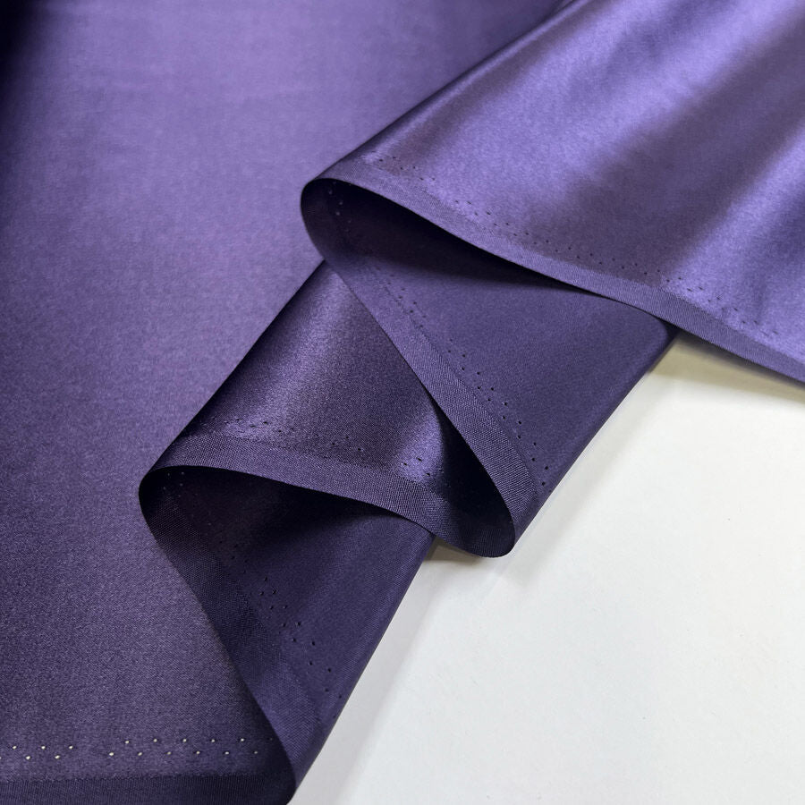 Silk Radiance Purple Ex Designer Italian Satin Dress Fabric Fold