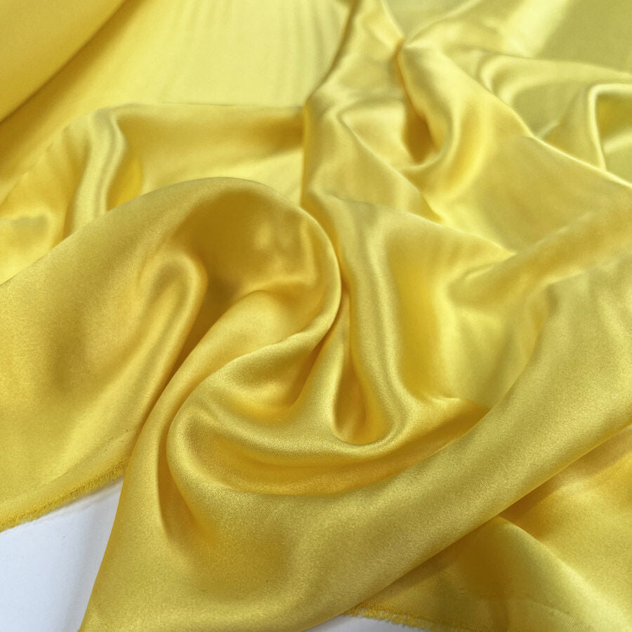 Silk Radiance Yellow Ex Designer Italian Satin Dress Fabric