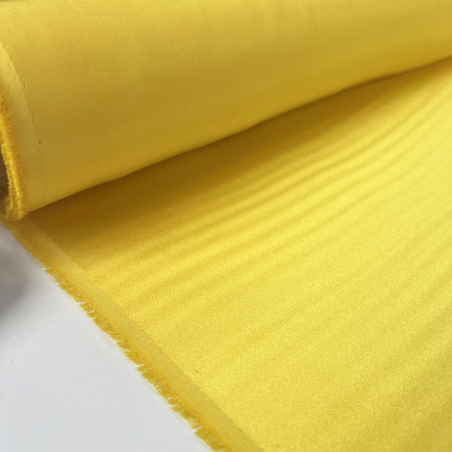 Silk Radiance Yellow Ex Designer Italian Satin Dress Fabric Roll