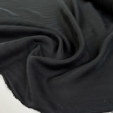 Silk Twill Eva Black Italian Ex Designer Deadstock Dress Fabric