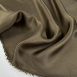 Silk Twill Eva Khaki Italian Ex Designer Deadstock Dress Fabric