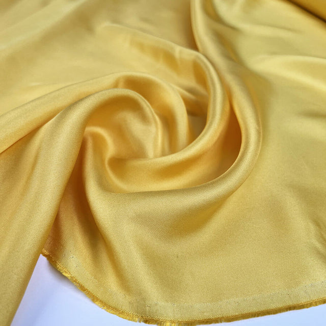 Silk Twill Eva Lemon Yellow Italian Ex Designer Deadstock Dress Fabric
