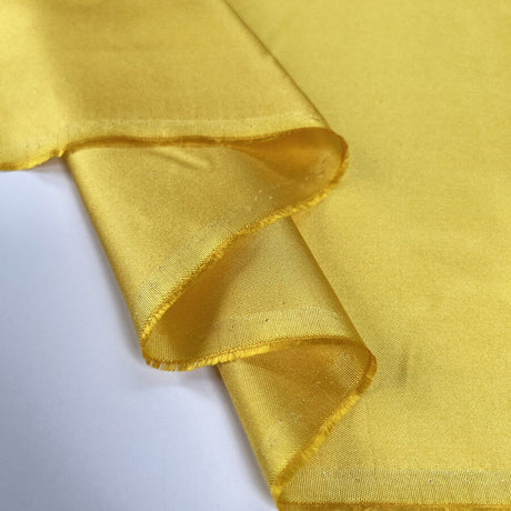 Silk Twill Eva Lemon Yellow Italian Ex Designer Deadstock Dress Fabric Fold