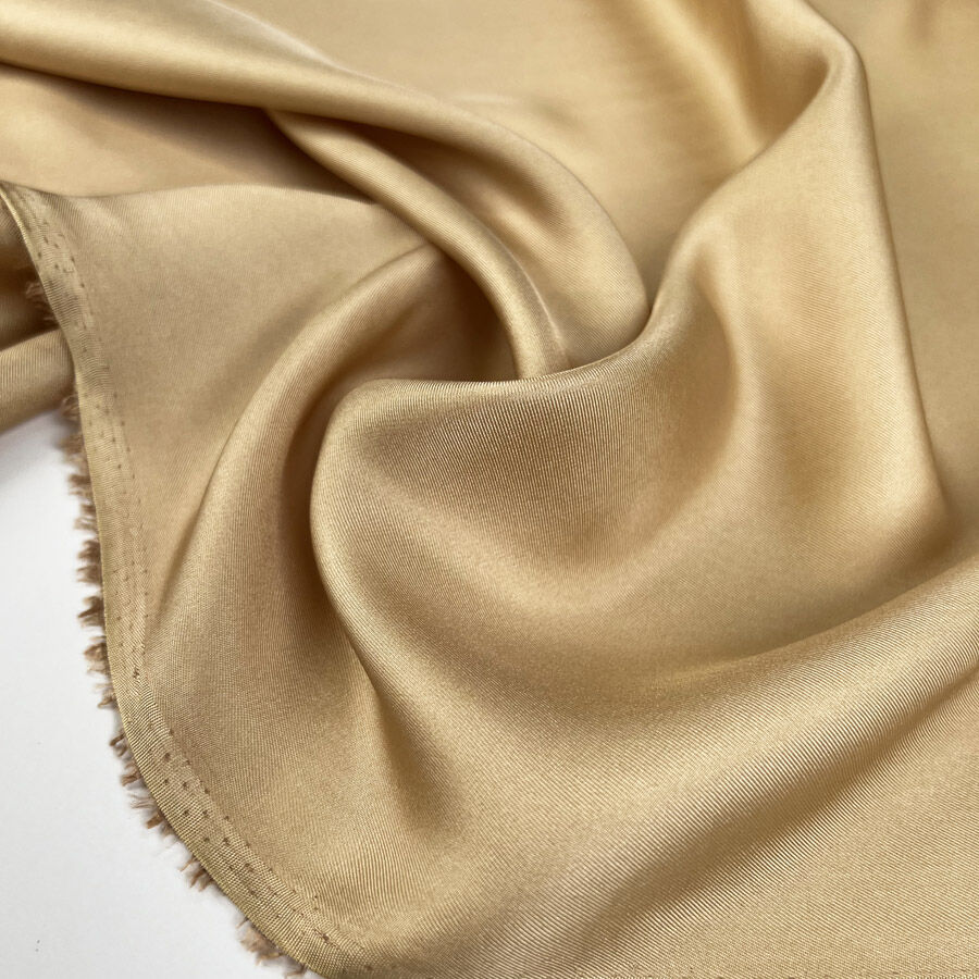 Silk Twill Eva Nutmeg Italian Ex Designer Deadstock Dress Fabric