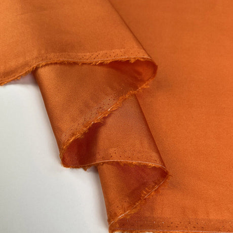 Silk Twill Eva Orange Italian Ex Designer Deadstock Dress Fabric Fold