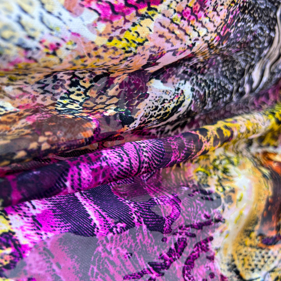 Silk Viscose Burnout Sheer Dress Fabric  Mirage Safari Pink