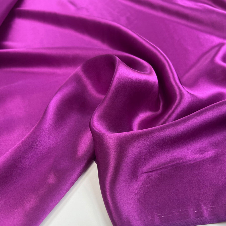 Silk Whisper Fuchsia Pink Italian Ex Designer Habotai Dress Fabric