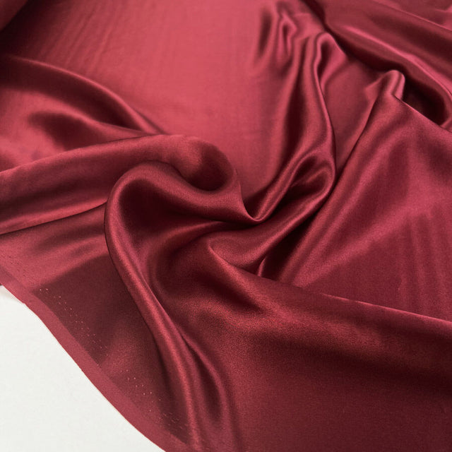 Silk Whisper Wine Red Italian Ex Designer Habotai Dress Fabric