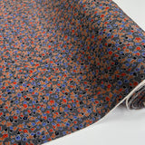 Silks Of Italy Floret Dusk Small Floral Grey Blue Red Italian Deadstock Dress Fabric Roll