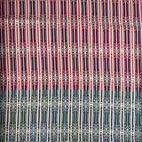 Silks Of Italy Ornate Stripes Blue Red Italian Deadstock Dress Fabric Print